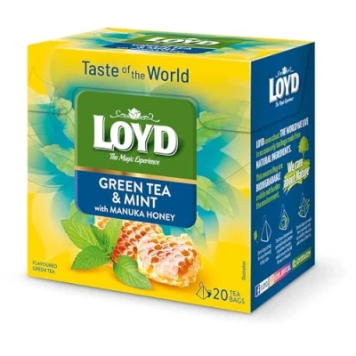 Abbildung von LOYD® Grüner Tee mit Minze Grüntee 20 Teebeutel 34g Hochwertige Mischung aus Teesorten Hochwertigen Teeblättern Grünteebeutel Aufbrühen Cay Vegan Glutenfrei