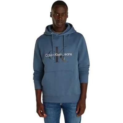 Abbildung von Calvin Klein Jeans Seasonal Monologo Regular Hoodie Sweatshirt, Herren, Größe: Small, Blue coast