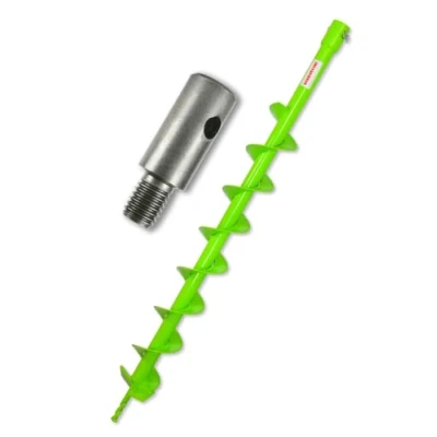 Abbildung von WERHE® Profi Bohrer, Erdbohrer für bohrmaschine 80 mm robust mit m14 Adapter Pfahlbohrer Brunnenbohrer präzise Bohrspitze.