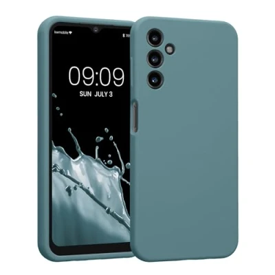 Abbildung von kwmobile Handyhülle kompatibel mit Samsung Galaxy A14 5G Hülle gummierte Handy Case aus Silikon in Antique Stone