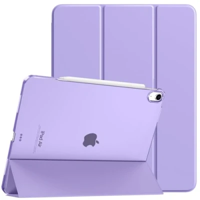 Abbildung von TiMOVO für iPad Air 13 Zoll Hülle M2 2024, Schlanke 13&quot; (M2), Unterstützt Touch ID, Auto Schlaf/Aufwach Schutzhülle mit Transluzent Rückhülle, Hülle, Lila