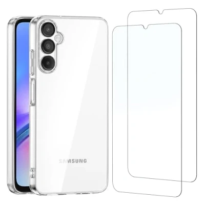 Abbildung von NEW&#039;C Hülle für Samsung Galaxy A05s Ultra Transparent Silikon Weiches TPU Gel und 2 x Panzer Schutz Glas Kratzfest