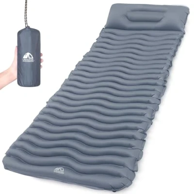 Abbildung von Unigear Camping Isomatte Kleines Packmaß, Aufblasbare Luftmatratze Camping, Schlafmatte für Outdoor, Ultraleicht Feuchtigkeitsbeständig Wasserdicht und rutschfest, MEHRWEG