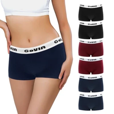 Abbildung von Libella Damen Boxershorts Baumwolle Radlerhose Unterhosen Unterwäsche Panties Pantys Nahtlos Hipster 6er Pack 3921B L