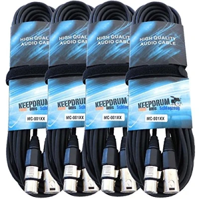 Abbildung von keepdrum Mikrofonkabel 15m XLR Male/XLR Female 4 Stück