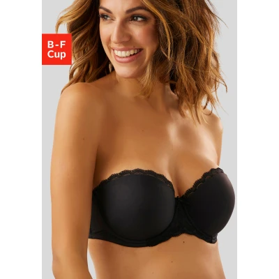 Abbildung von Lascana BRA WITH Detachable Straps trägerloser/variabler BH, Damen, Größe: 80D, Black