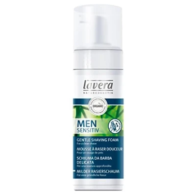 Abbildung von lavera Milder Rasierschaum Men sensitiv ∙ Gründliche &amp; sanfte Rasur Gesichtspflege für Männer; Geeignet empfindliche Haut vegan; 2er Pack (2 x 150 ml)