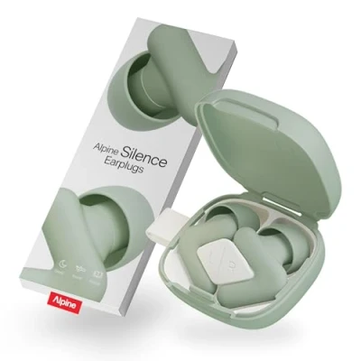 Abbildung von Alpine Silence Ultrakomfortable Ohrstöpsel zum Schlafen, Konzentrieren &amp; Reisen Wiederverwendbare Gehörschutz Ohrenstöpsel Innovative V Form weiche Stöpsel in XS/S/M/L Grün