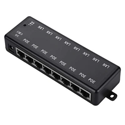 Abbildung von 8 Port POE Injektoradapter DC12V 48V Schnittstellen Passiver Adapter Power Over Ethernet Stromversorgungsmodul Injector für IEEE802.3af / bei Standard Stromversorgung
