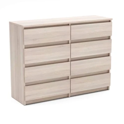 Abbildung von MRBLS Kommode mit 8 Schubladen Sideboard Schubladenschrank Kleiderschrank Modern Möbel für Ihr Schlafzimmer (Sonoma) 120 x 92,5 33,5 cm (B/H/T)