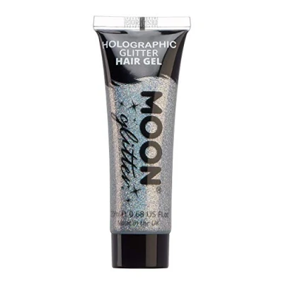 Abbildung von Moon Glitter Holografisches Glitzer Haargel 20ml Silber