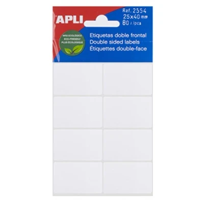 Abbildung von APLI 2554 Etiketten mit doppelter Vorderseite, Weiß, 25 x 40 cm, 5 Blatt