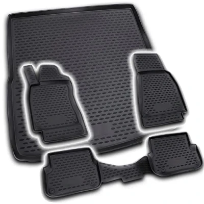 Abbildung von AD Tuning *TM11005+FM10005 Gummi Fußmatten + Kofferraumwanne im Set
