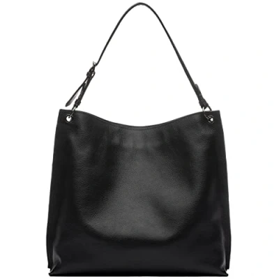 Abbildung von FEYNSINN Beuteltasche Leder Umhängetasche Damen JUNA, Schultertasche Echtleder für Damen, Handtasche schwarz