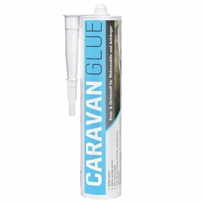 Abbildung von EVERGLUE Caravan Glue 1K MS Montagekleber UV beständig 440g Kartusche Polymer Kraftkleber extra stark elastischer Kleb und Dichtstoff zum Kleben Abdichten am Camper, Caravan, Wohnmobil