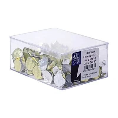 Abbildung von ALCO Albert 540 37 Eckenklammern aus Aluminium, 1000 Stück, gold lackiert