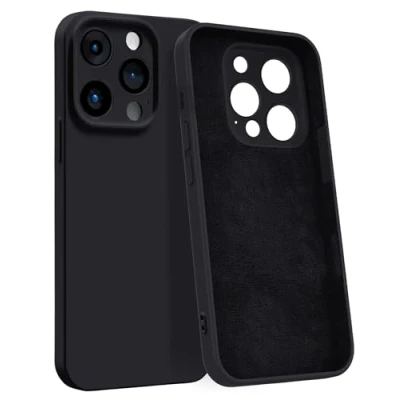 Abbildung von MyGadget Hülle für iPhone 14 Pro [ 4 Layer Struktur Schutzhülle ] Gummierte Handyhülle mit Soft Inlay &amp; Hardcase Cover außen Schwarz