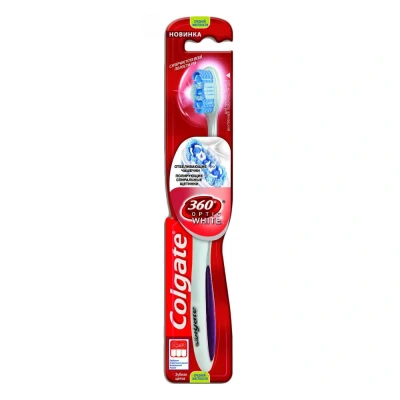 Abbildung von Colgate 360 Optic White Tandbørste Medium Lilla