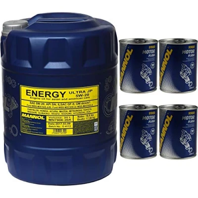 Abbildung von 20L MANNOL Motoröl Energy Ultra JP 5W 20 API SN Motorspülung Motor Flush