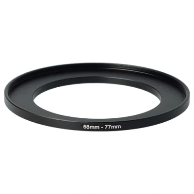 Abbildung von vhbw Step Up Ring Adapter von 58 mm auf 77 für Kamera Objektiv Filteradapter, Metall, Schwarz