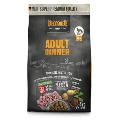 Abbildung von BELCANDO Adult Dinner [4 kg] Hundefutter Trockenfutter für Hunde Alleinfuttermittel ausgewachsene Aller Rassen ab 1 Jahr