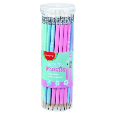 Abbildung von Bleistifte HB Keyroad Pastel, Dreieckig, Radiergummi, 48 Stk.