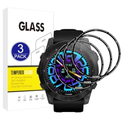 Abbildung von X Dision [3 Stück] Displayschutzfolie kompatibel mit Garmin Fenix 7 Pro/7 Pro Solar,[Kratzfest, High Definition][3D Curved Full Cover] Schutzfolie für Solar