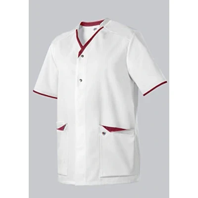 Abbildung von BP 1703 485 2188 Kasack Für Sie &amp; Ihn, Normale Passform, 50% Baumwolle/50% Polyester, Weiß/Koralle, Größe XLn