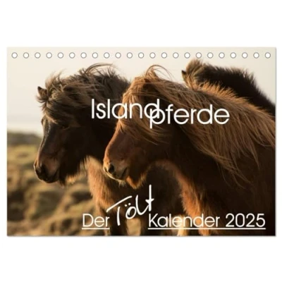 Abbildung von Islandpferde Der Tölt Kalender (Tischkalender 2025 DIN A5 quer), CALVENDO Monatskalender