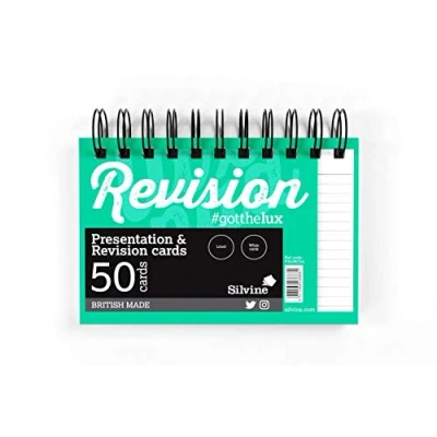 Abbildung von Silvine Revision Karte Spiralbindung Pad von 50 Blatt, weiß