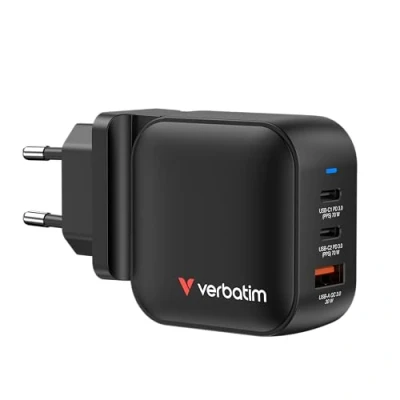 Abbildung von Mini GaN Charger 70W 3 Port US Plug with EU and UK adaptors
