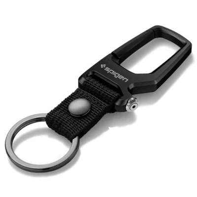 Abbildung von Spigen Karabiner, Auto Schlüsselanhänger, Flaschenöffner Keychain, Schlüsselhalter, Schlüsselring Schwarz