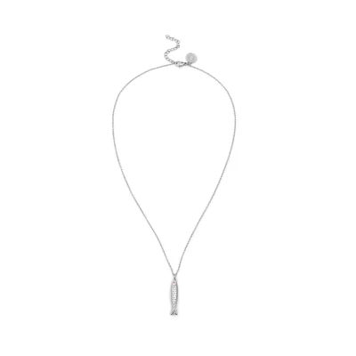 Abbildung von SINGULARU Halskette Aqua Fish. Edelstahl und Zirkoniaia. Schmuck für Damen.