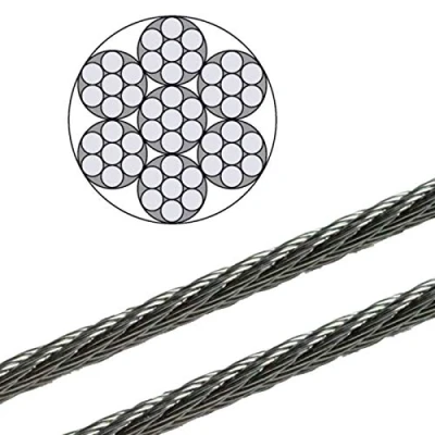 Abbildung von 100 Meter 5mm Edelstahldrahtseil 7x7 V4A Inox rostfrei Drahtseil Stahlseil Geländerseil