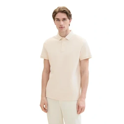 Abbildung von TOM TAILOR Herren Basic Poloshirt mit Struktur, vintage beige, XXL