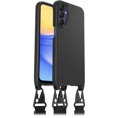Abbildung von OtterBox React Lanyward Hülle für Samsung Galaxy A15 / 5G, schützende mit Verstellbarer und Abnehmbarer Handykette, Getestet nach Militärstandard, Schwarz, Keine Einzelhandelsverpackung