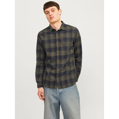 Abbildung von Jack &amp; Jones SLIM FIT Hemd, Herren, Größe: Medium, Forest night