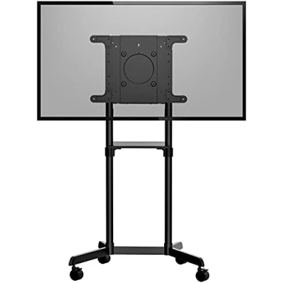 Abbildung von StarTech.com TV Wagen Ständer mit Rollen für 37 70 Zoll VESA Displays (70kg) Regal &amp; Ablagefach Dreh /Neigbares Display Universal Halterung auf Rädern (MBLTVSTNDEC)