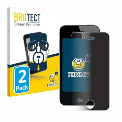 Abbildung von BROTECT (2 Stück Anti Spy Blickschutzfolie für Apple iPhone 4 / 4S Privacy Screen Protector [Displayschutz Folie, Sichtschutz, Blaulichtfilter]