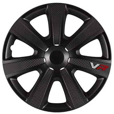 Abbildung von All4You 4X Radzierblenden VR Schwarz Carbon Look 15&quot; Zoll Radkappen Radblenden 4 Stück