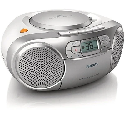 Abbildung von Philips AZ127 silber Radiorekorder mit CD Spieler und Kassettendeck Radiorecorder