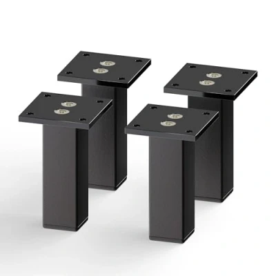 Abbildung von sossai® Exklusiv small Aluminium Möbelfüße E3MF 4er Set Höhe: 100mm Farbe: Schwarzmatt