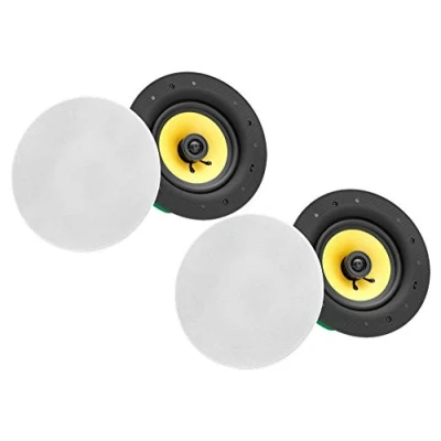 Abbildung von Pronomic 2er Set CLS 540 WH High End Gewebe Einbaulautsprecher (2 Wege Decken Lautsprecher Box, 5,25&quot;/133 mm Woofer, 0,75&quot;/19 Tweeter, 40/160 Watt RMS/Peak, Equalizer, Frequenzweiche) weiß