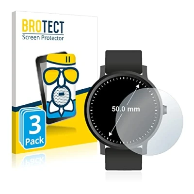 Abbildung von BROTECT Entspiegelungs Schutzglas für Armbanduhren (Kreisrund, ø: 50 mm) (3 Stück) Schutz Folie Panzerfolie Glas Matt [Kratzfest 9H, Anti Reflex]