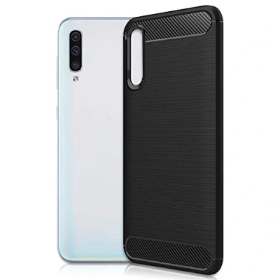 Abbildung von mtb more energy® Hülle Carbon für LG K50 (LM X520, 6.26&#039;&#039;) Schwarz flexibel TPU Case Cover Tasche Schutzhülle