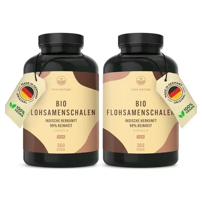 Abbildung von Bio Flohsamenschalen 720 Kapseln Vegan TRUE NATURE 2x360 St