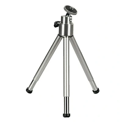 Abbildung von Hama Mini Stativ für Handy, Kamera oder Action Cam, mit 3D Kugelkopf, stabil, aus Metall, Silber