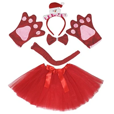 Abbildung von Petitebelle 3D Stirnband Bowtie Schwanz Handschuhe Rock Unisex Adult 5pc Kostüm Einheitsgröße Schneemann