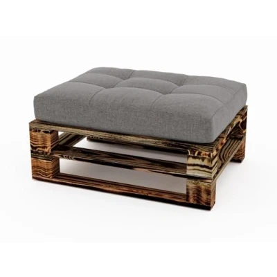 Abbildung von Lermowood Palettenmöbel Mpe Hocker 80 x cm Geflammt Europaletten Indoor und Outdoor Lounge Gartenmöbel Holz Set Möbel Terrasse Balkon Loft Stil Paletten