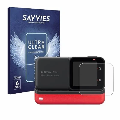 Abbildung von Savvies 6 Stück Schutzfolie für Insta360 One RS 4K Edition Displayschutz Folie Ultra Transparent